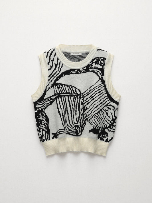 Contrast Trim Sweater Vest