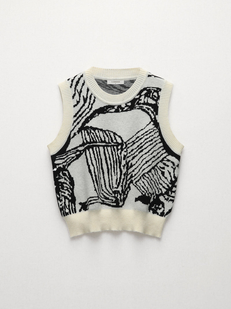 Contrast Trim Sweater Vest