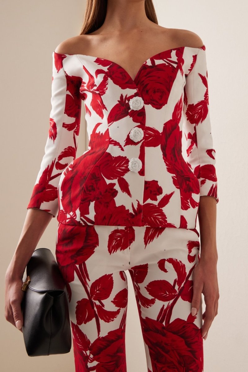 Cynthia Printed Off-shoulder Set