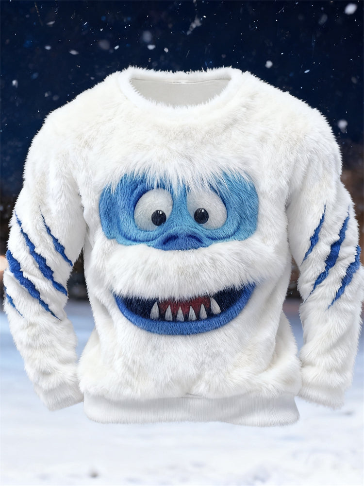 Comstylish Men's Ice Monster & Scratch Cozy Plush Sweatshirt