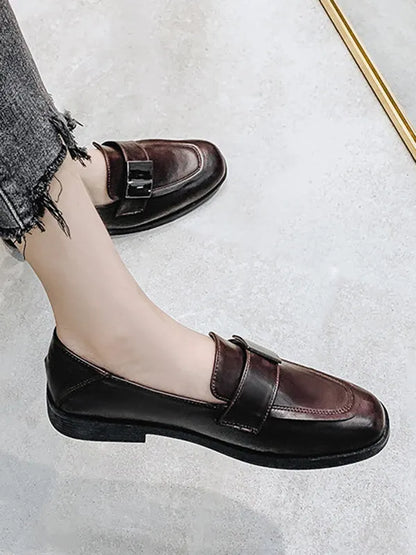 Shallow Cut Square-toe Loafers