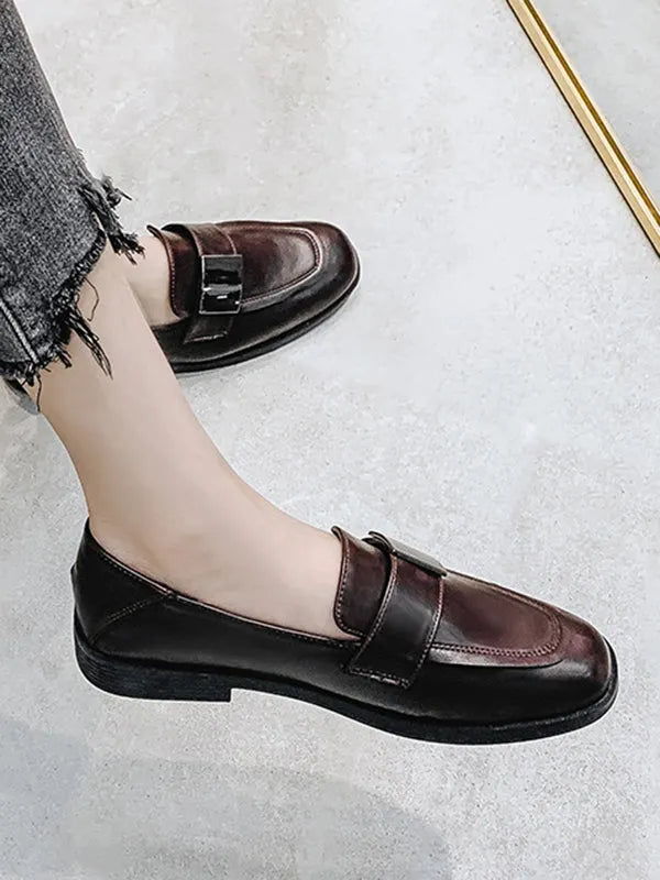 Shallow Cut Square-toe Loafers