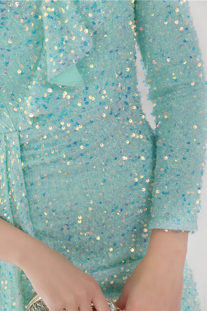 Sequin One-shoulder Split Maxi Dress