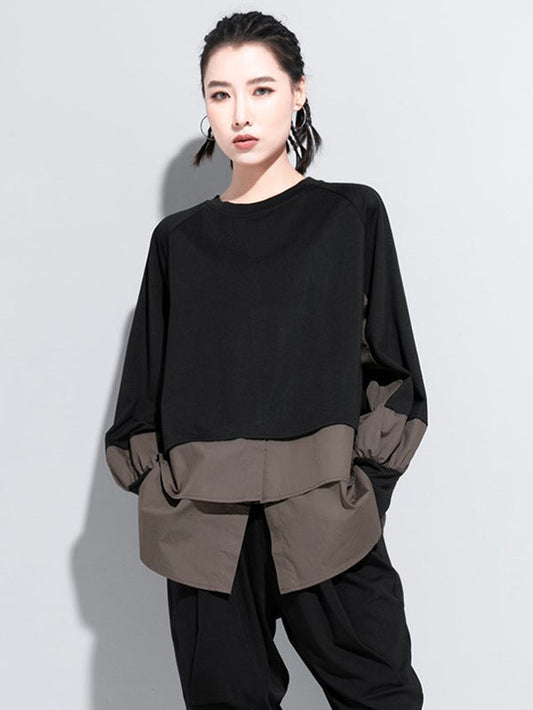 False Two Split-joint Long Sleeve T-shirt
