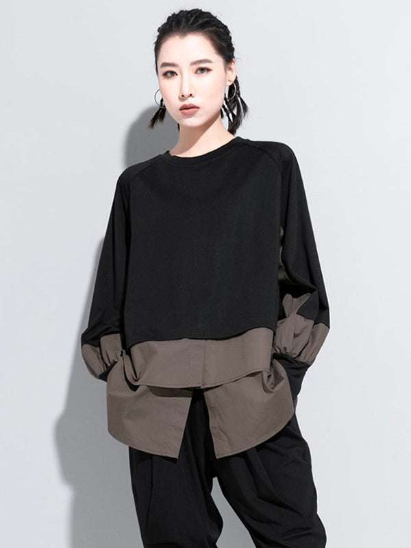 False Two Split-joint Long Sleeve T-shirt