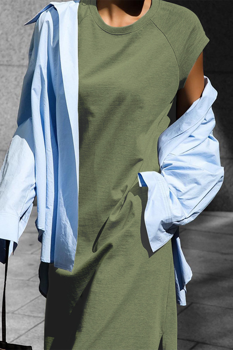 Street Pocket O Neck Vest Dresses
