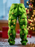 Comstylish Christmas Tree With Colorful Lights Pattern Men's Flannel Pants