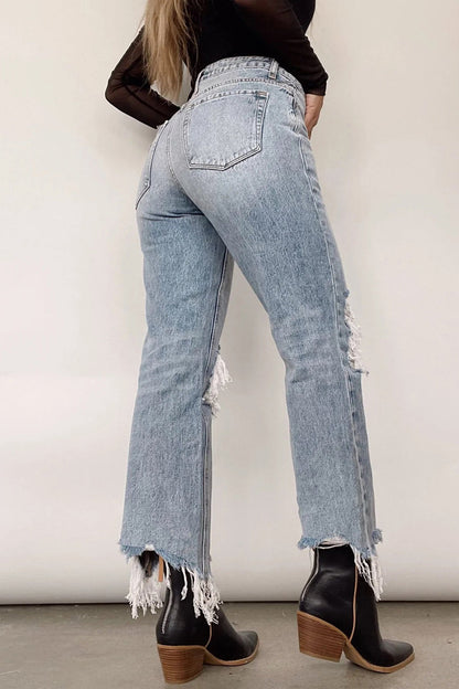 Ripped Make Old Loose Denim Jeans