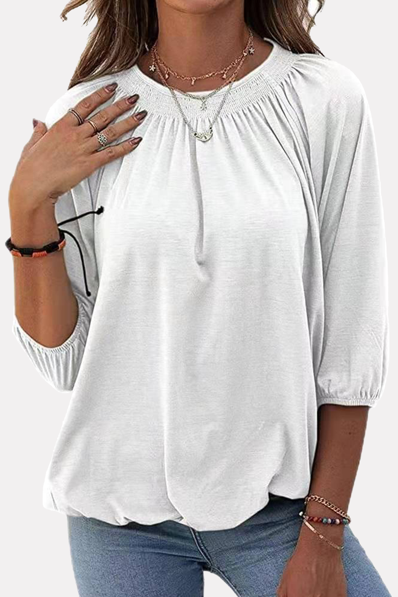 Split Joint Fold O Neck T-shirts