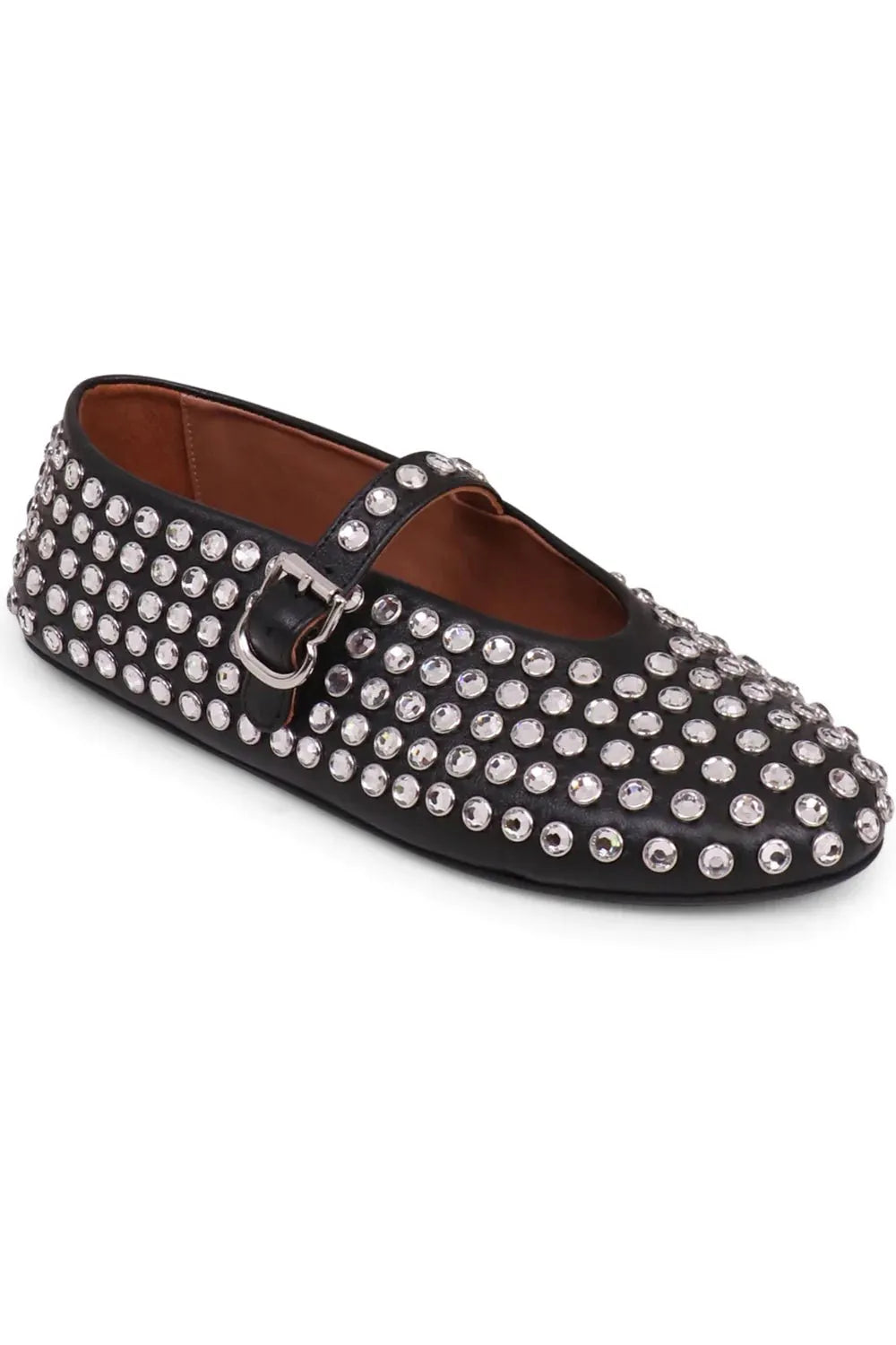 Rivet Crystal Loafers - Ballet Flats