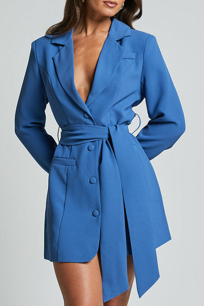 Formal Color Lace Up Buttons Turn-back Collar Outerwear(3 Colors)