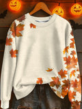 Women's Casual Autumn Maple Leaf Sweatshirt artswardrobe