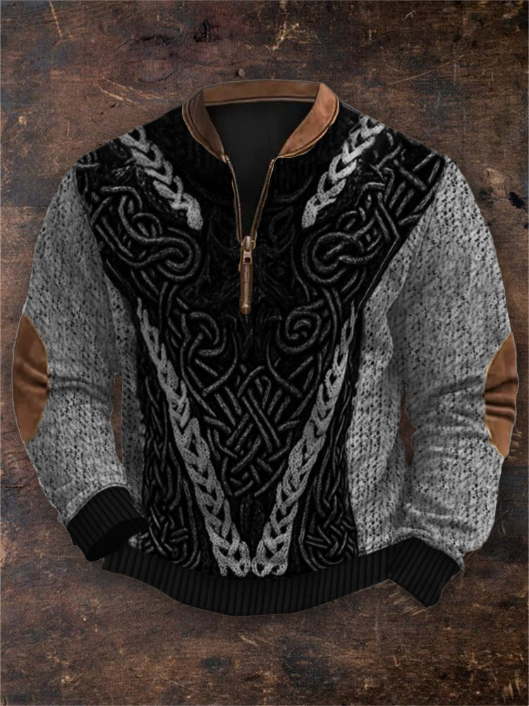 Men's Viking Wolf Inspired Celtic Chunky Cozy Sweatshirt elevenforest