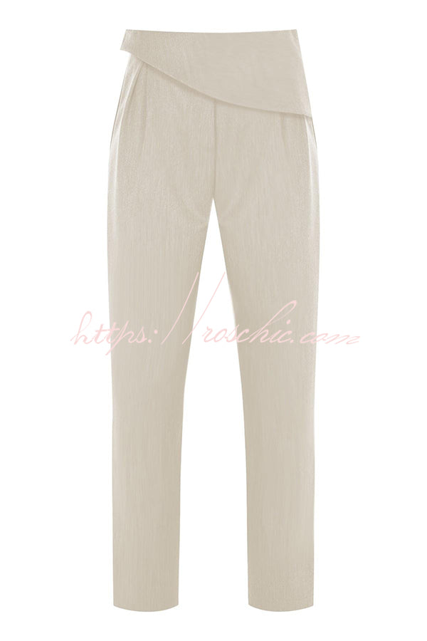 Color Slim Fit Sleeveless Tank Top and High Waisted Pocket Wideleg Pants Set