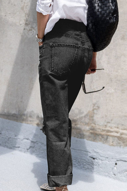 Sportswear Ripped Loose Denim Jeans