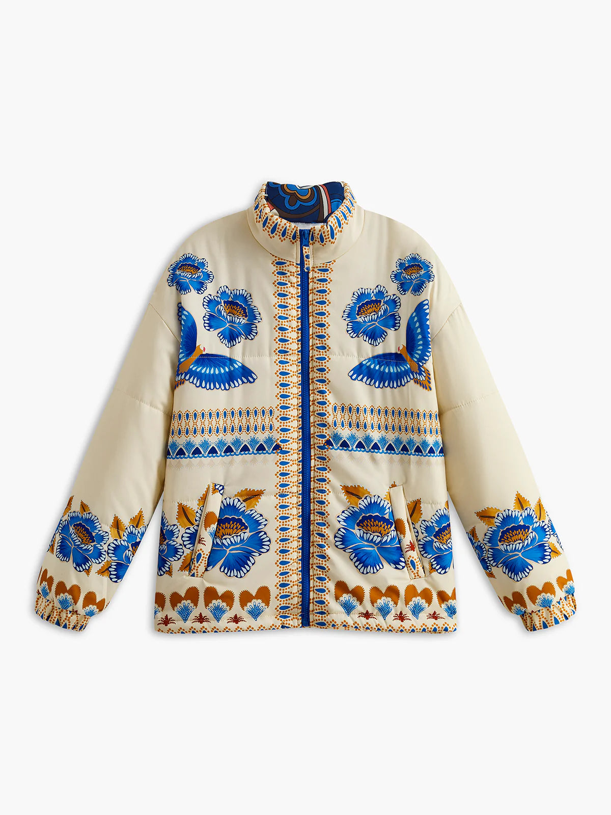 Boheme Printed Zipper Winter Coat