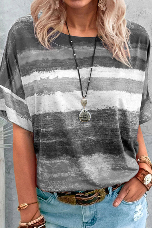 Gradual Change O Neck T-shirts(7 Colors)