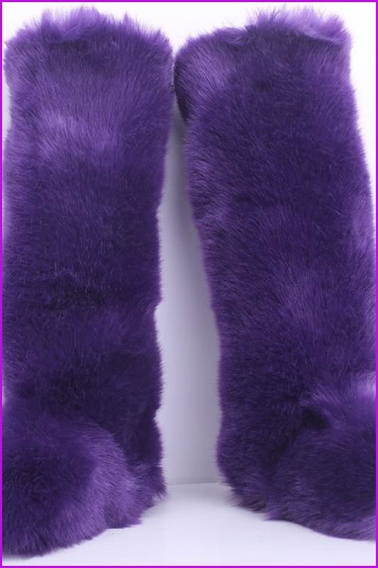 [pre-] 12 Colors Faux Fur Over Knee Boots F373