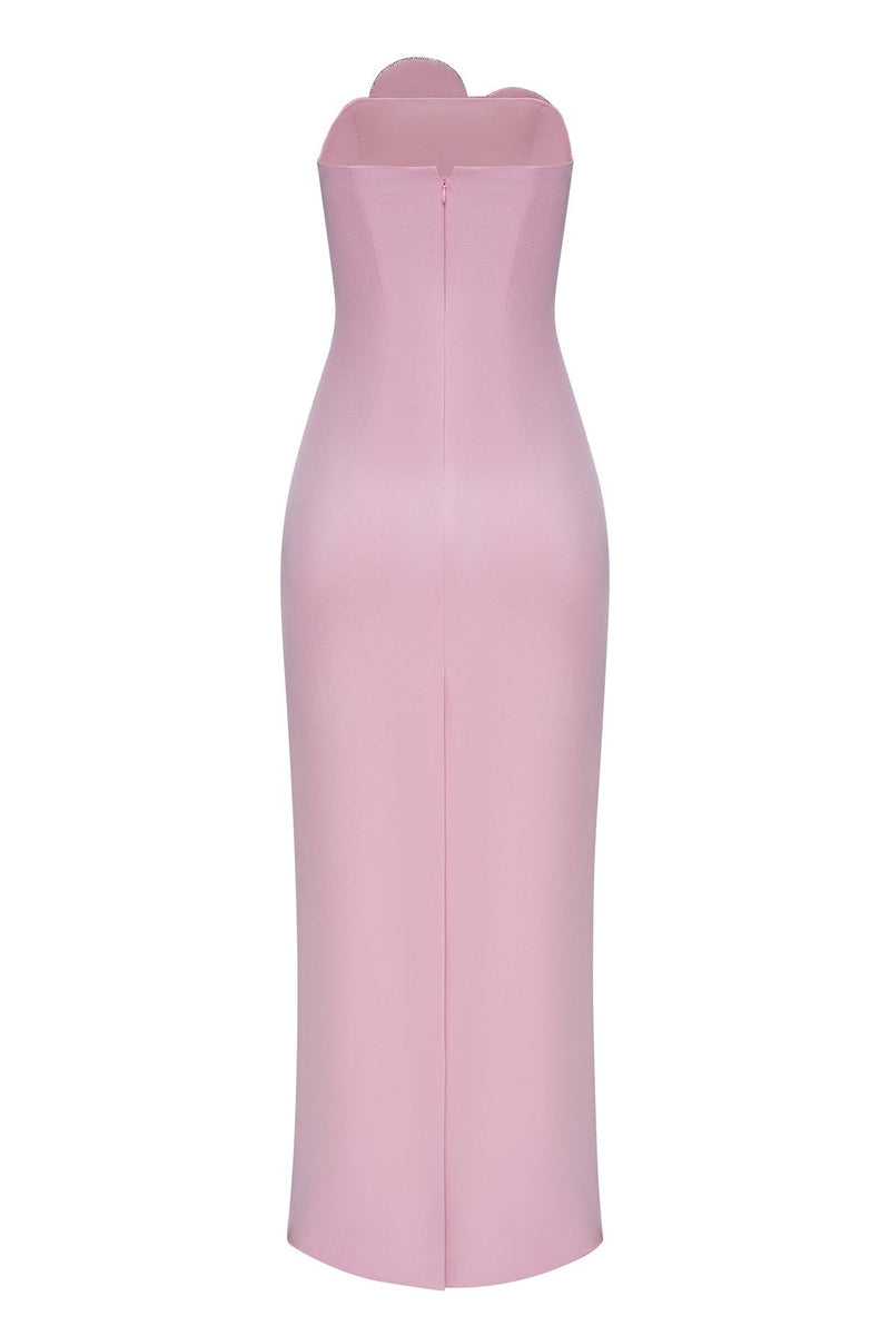 Claire Diamante Heart Strapless Maxi Dress