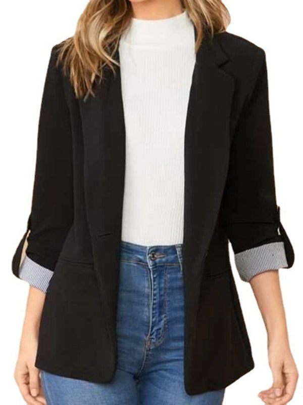 Splicing Lapel Slim Cardigan Temperament Suit Jacket