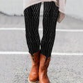 Vintage  Geometry Aran Cable Knit Pattern Comfy Leggings elevenforest