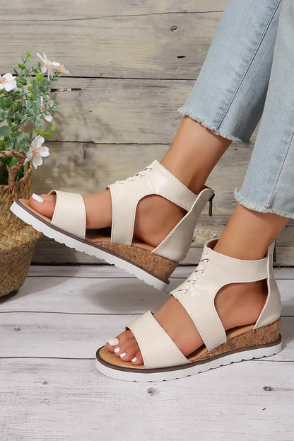 White Leather Gladiator Sandals