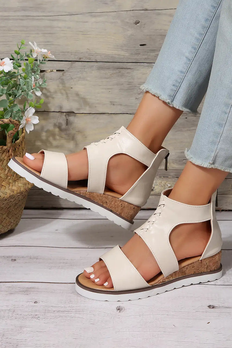 White Leather Gladiator Sandals
