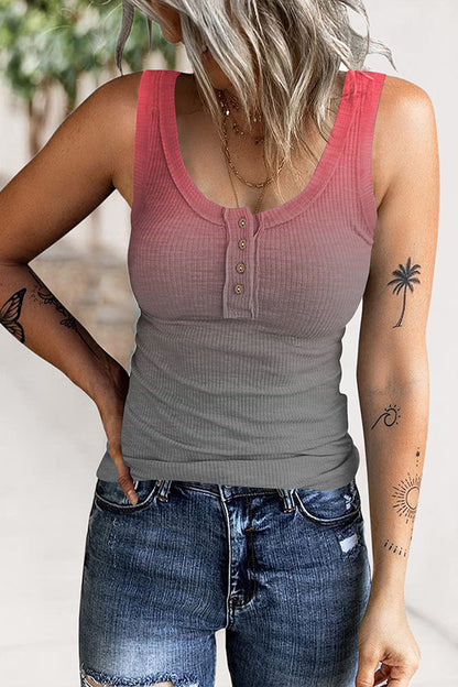 Evans Printed Ribbed Knit Tank