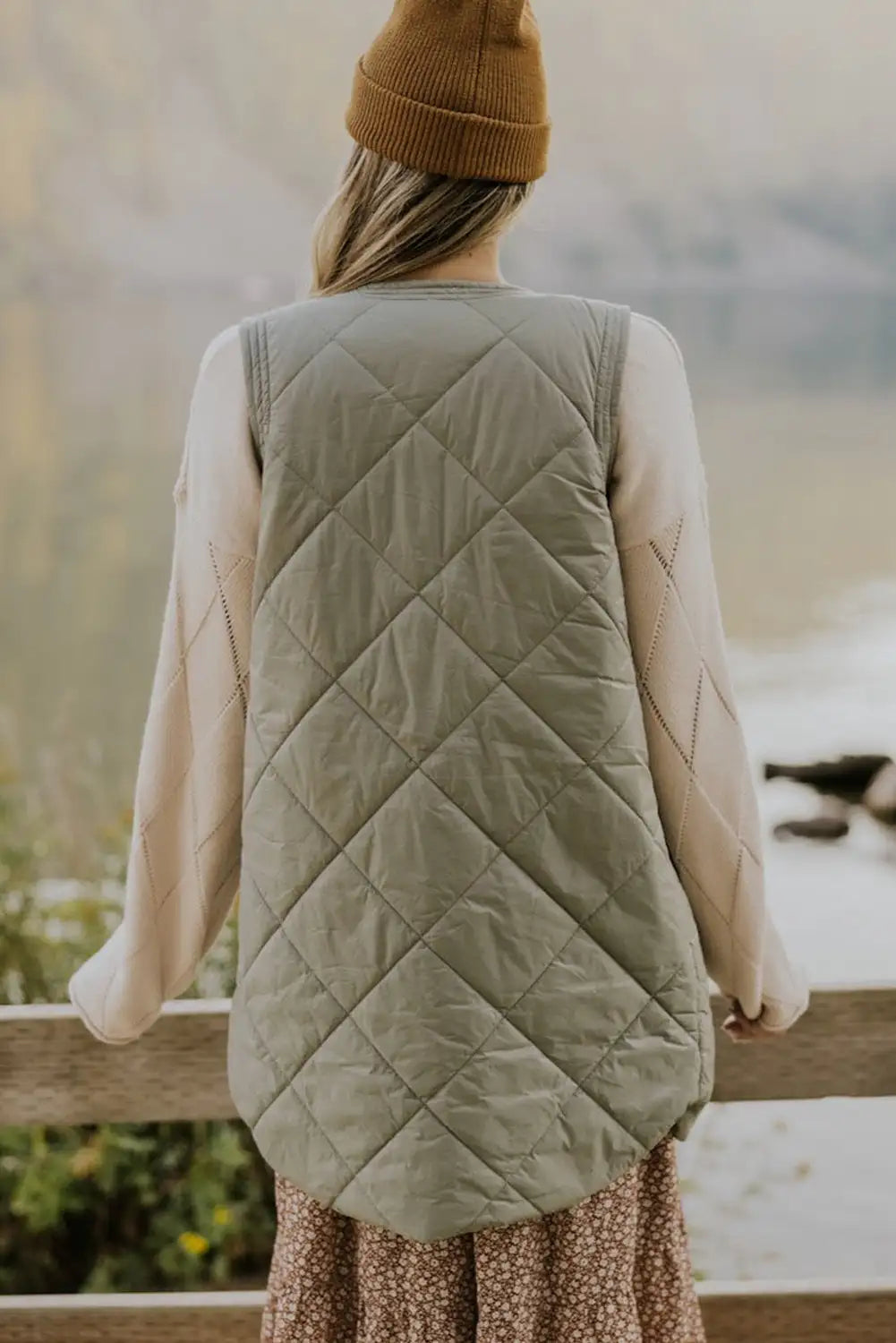 Grass Green Quilted Vest Jacket