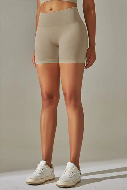 Pale Khaki High Waist Tummy Control Active Shorts