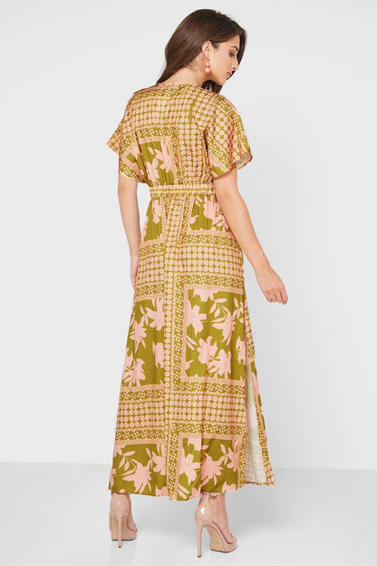 Eunice Printed V-neck Maxi Dress