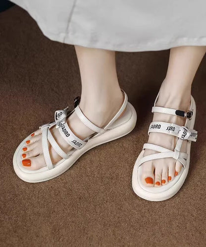 Black Splicing Platform Walking Sandals Peep Toe