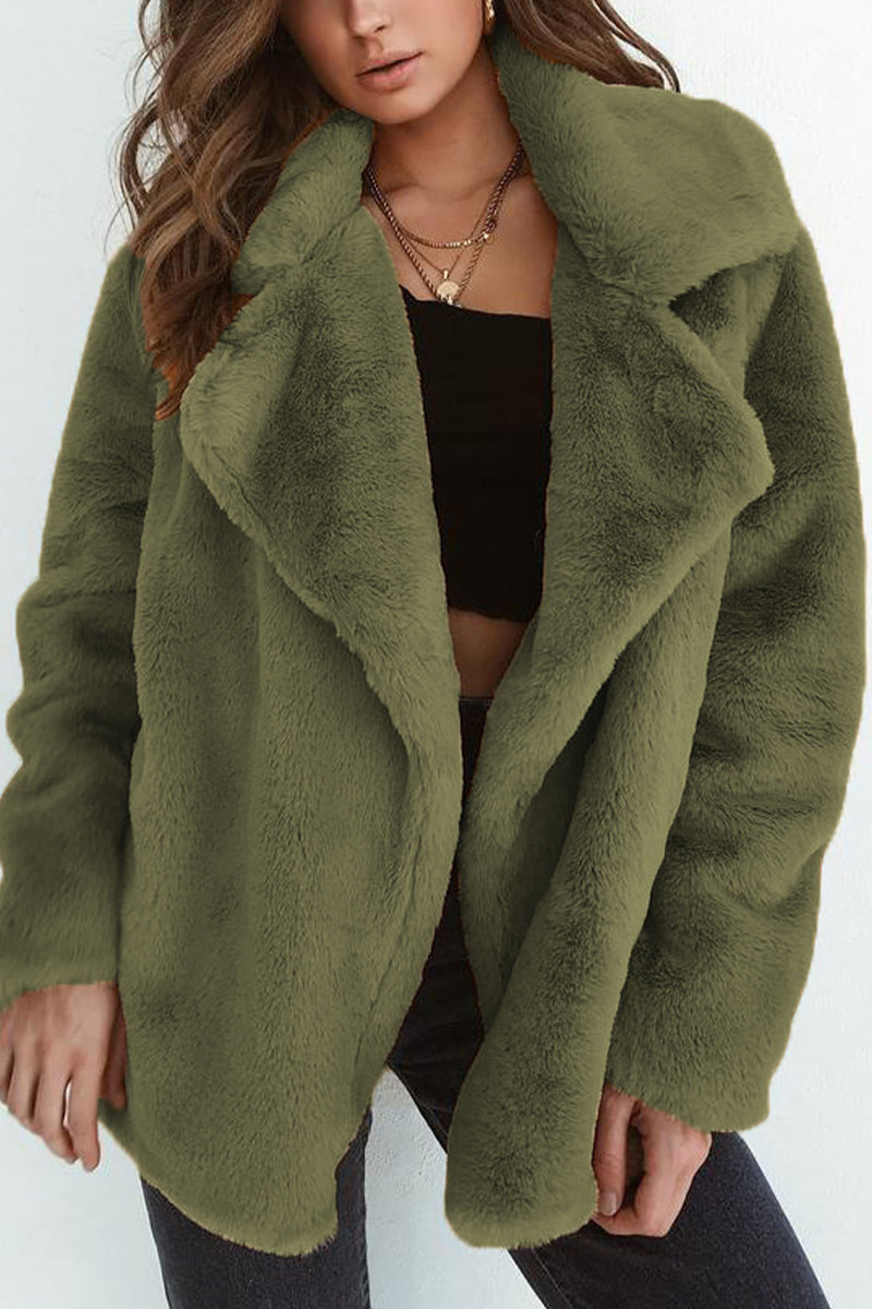 Patchwork Turndown Collar Outerwear(7 Colors)