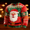Comstylish Men's Retro Viking Christmas Santa Claus Flannel Sweatshirt
