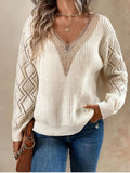 JO | MW - Stylish knitted sweater with V-neckline