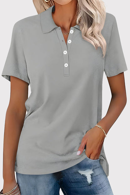 Simplicity Buckle Turndown Collar T-shirts