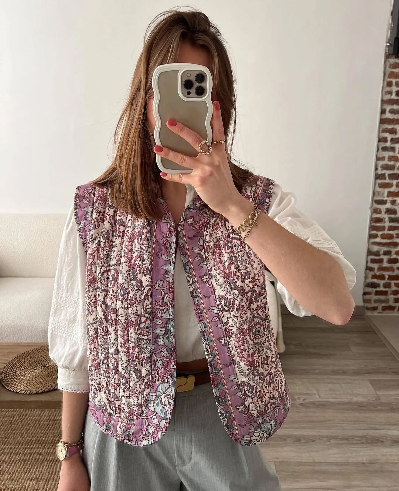 Printed Quilted Waistcoat