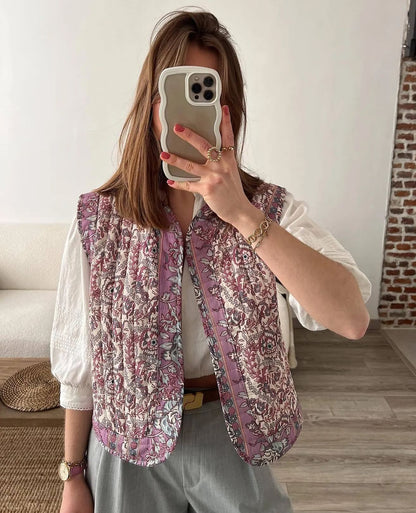 Printed Quilted Waistcoat