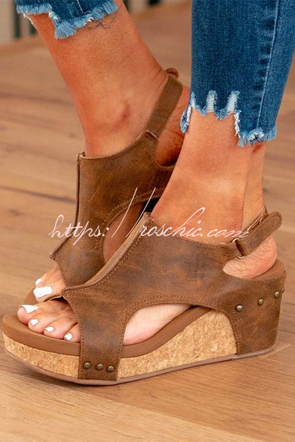 Thick-soled Fish-mouth Velcro Sandals