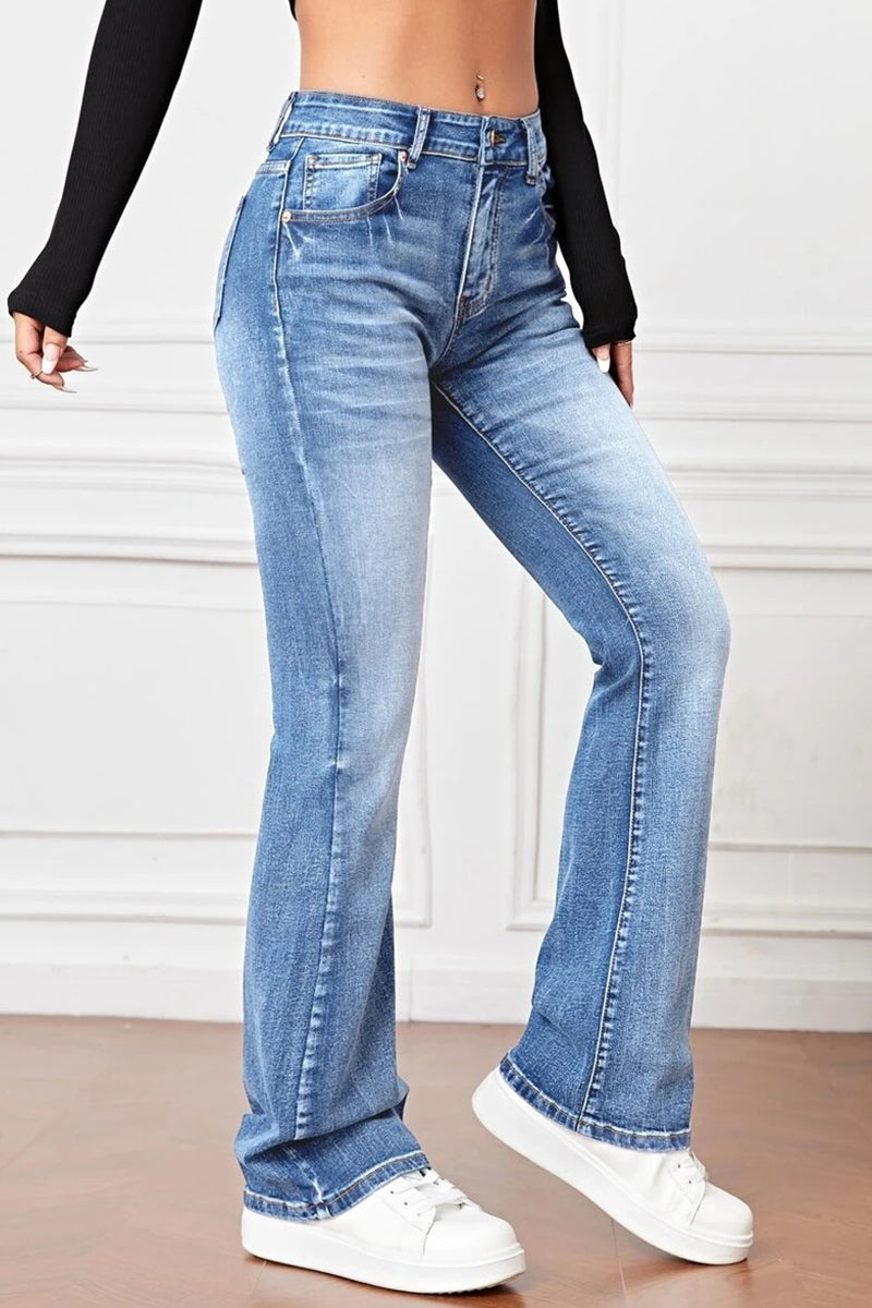 Pocket High Waist Denim Jeans(3 Colors)