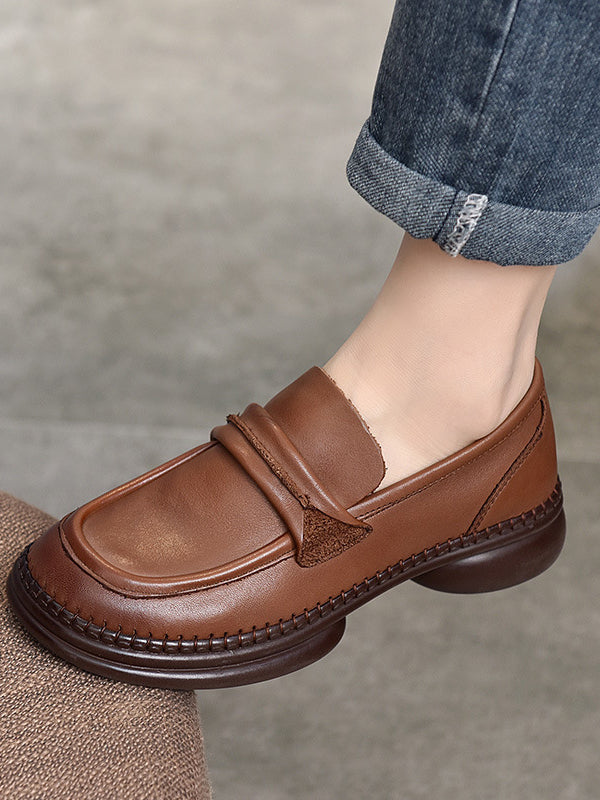 Round-toe Color Square-toe Shoes