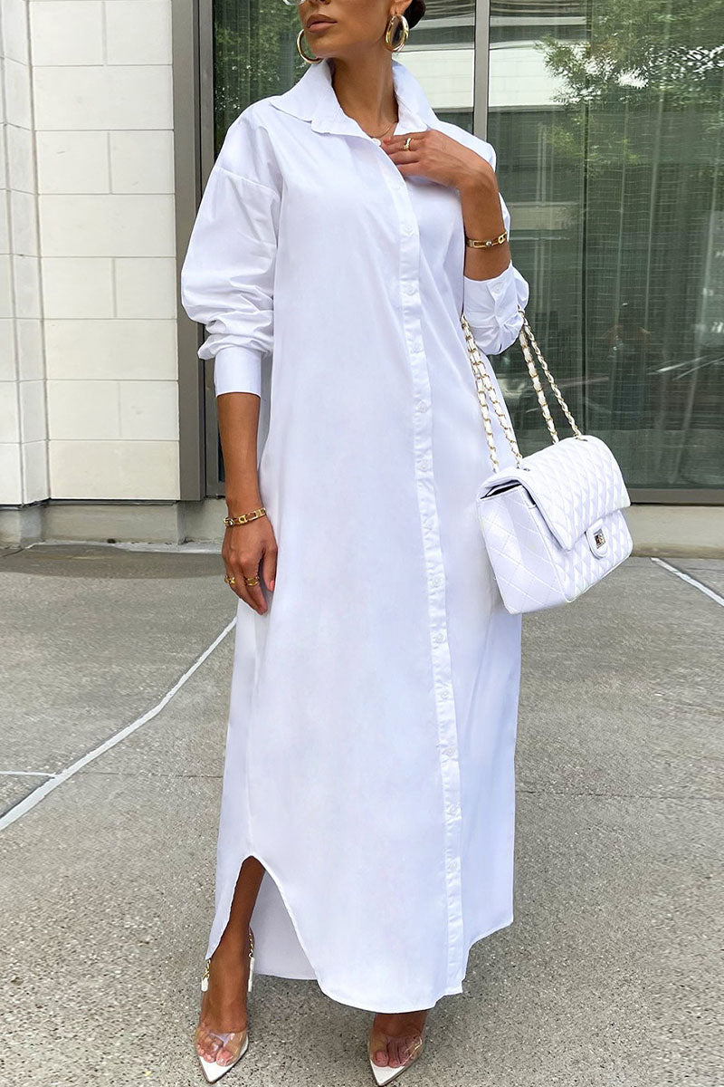 Patchwork Buckle Turndown Collar Tops