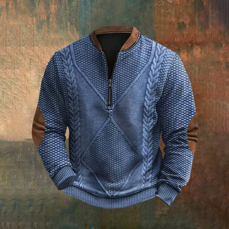 Vintage Western Men's Zipper Sweatshirt elevenforest