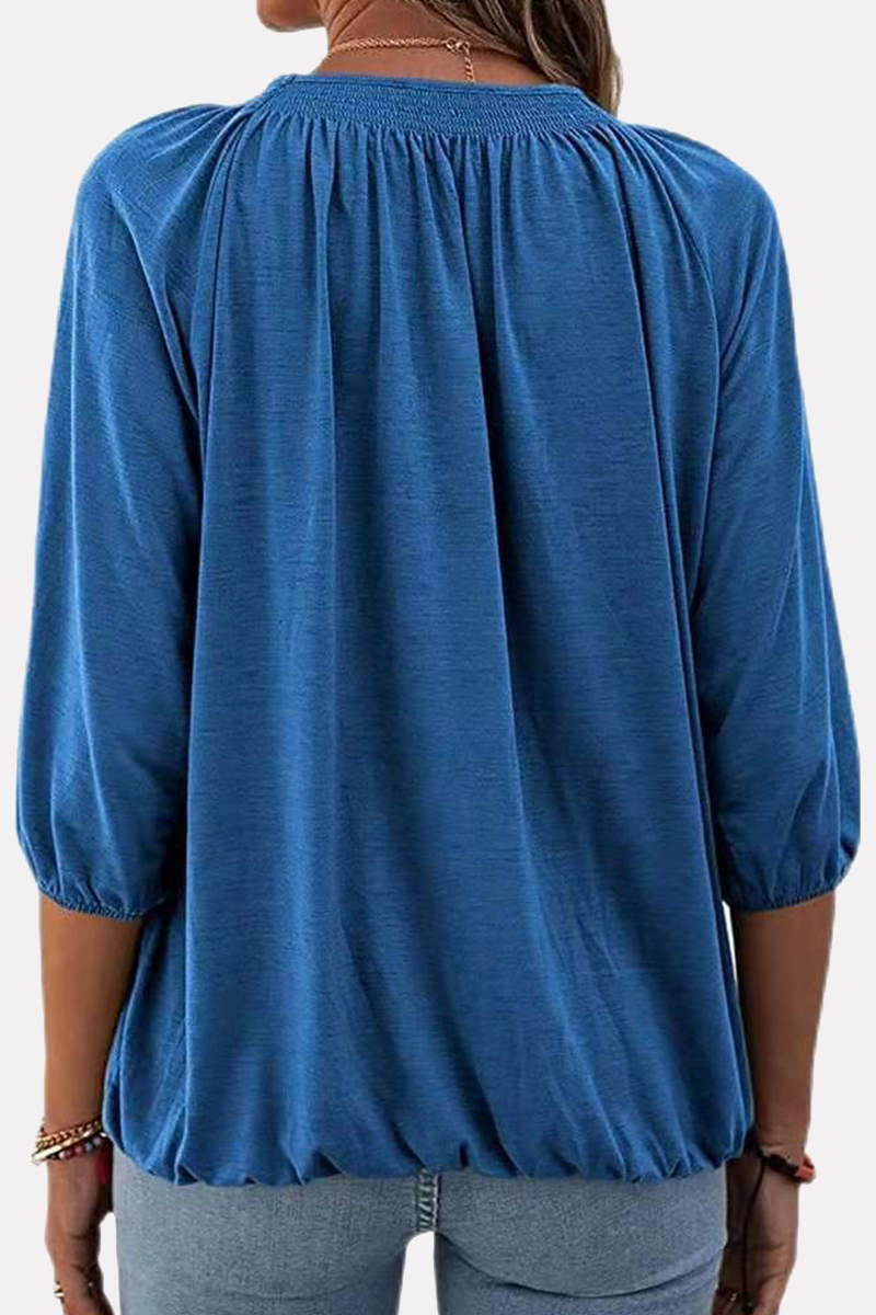 Split Joint Fold O Neck T-shirts