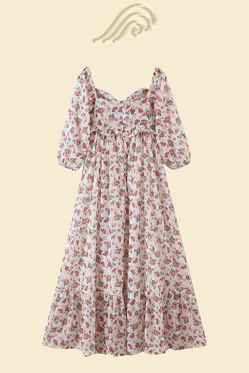 Helena Printed Embroidered Off-shoulder Maxi Dress