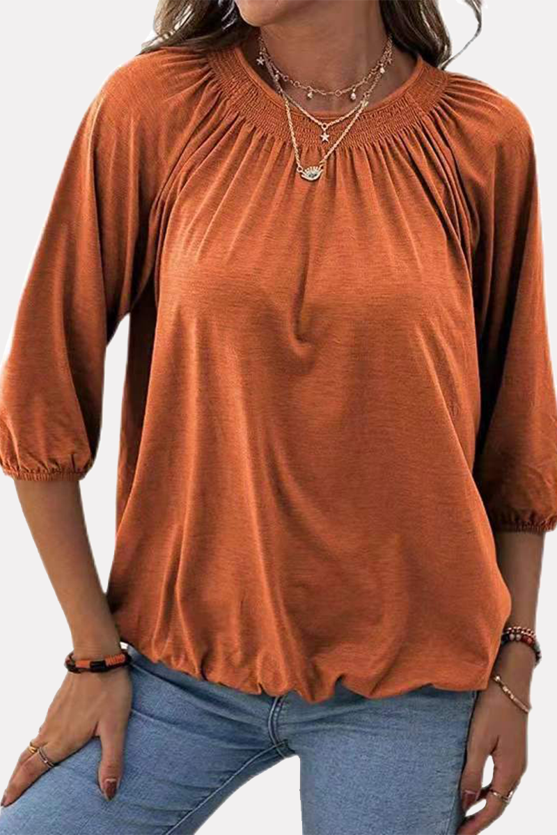 Split Joint Fold O Neck T-shirts