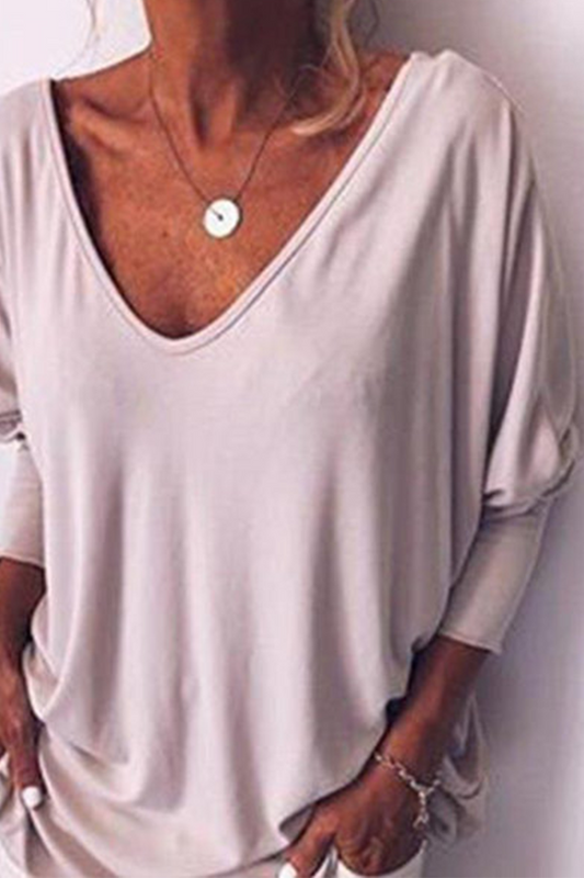 Buckle V Neck T-shirts(5 Colors)