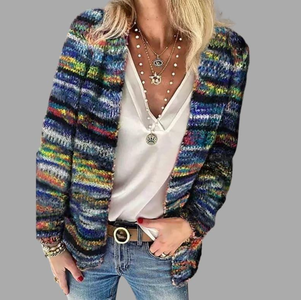 JO | multicolored, soft cardigan