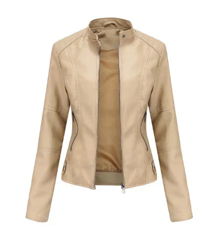 JO | Ladies leather jacket with Mao