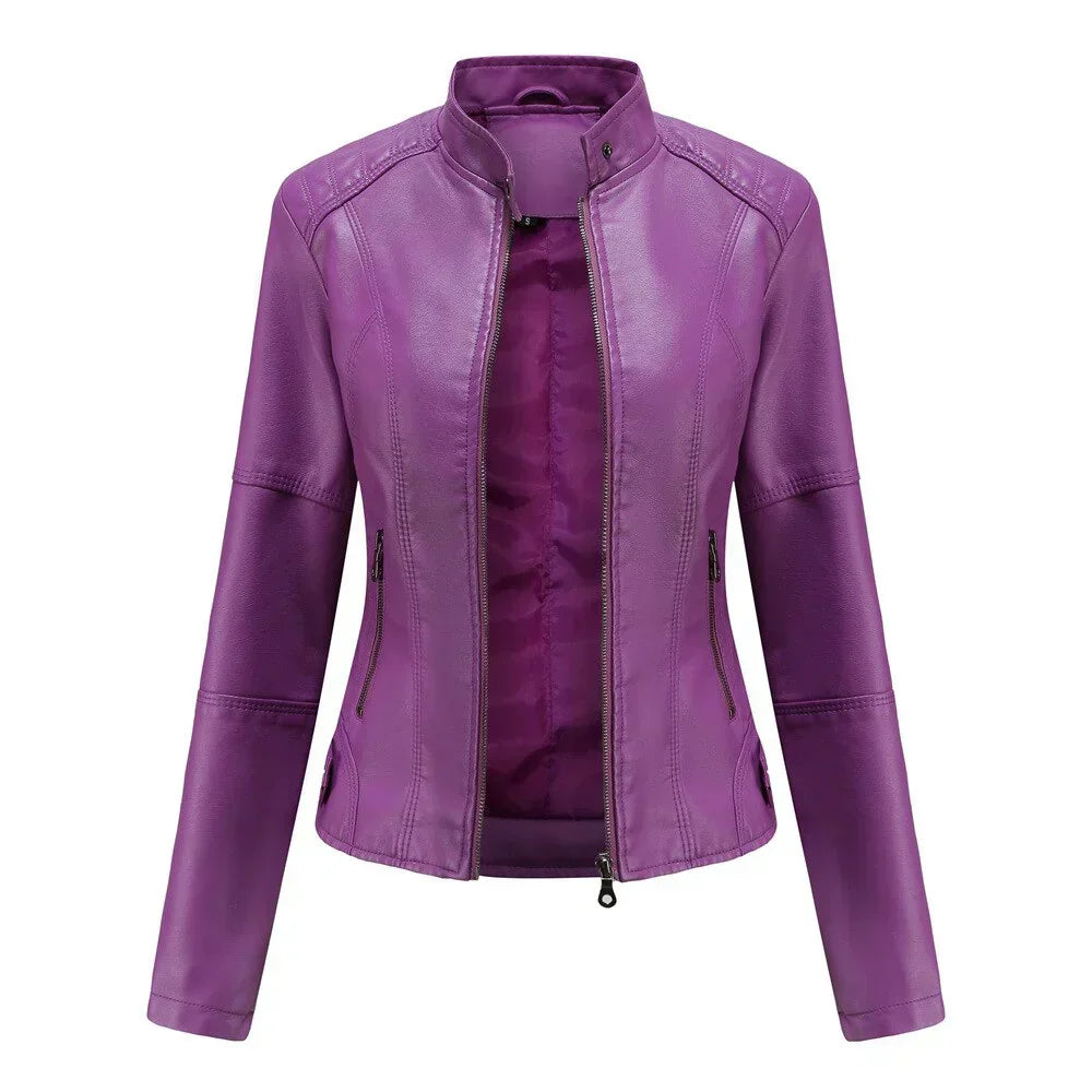JO | Ladies leather jacket with Mao